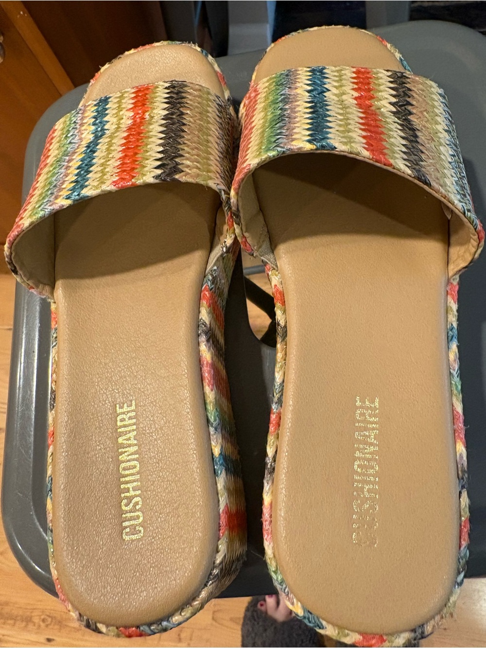 Cushionaire Multicolor Woven Slide Sandals - Women's Casual Slides